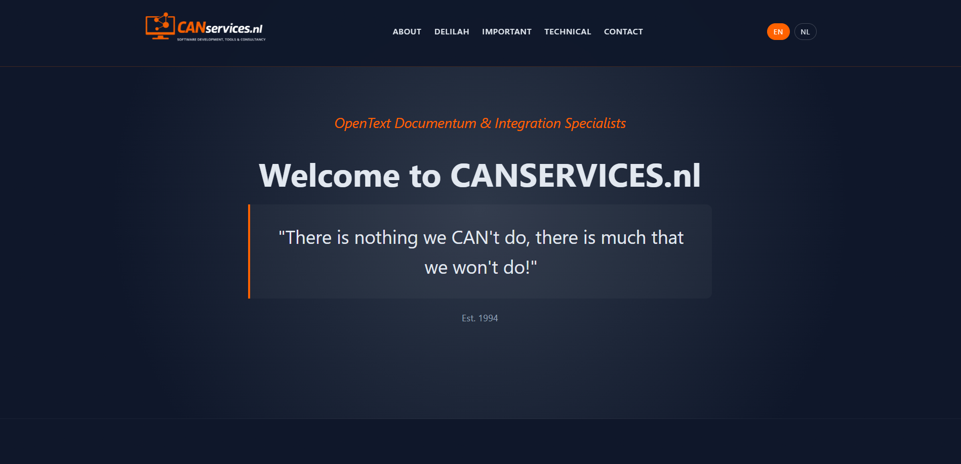 Homepage CANSERVICES.nl